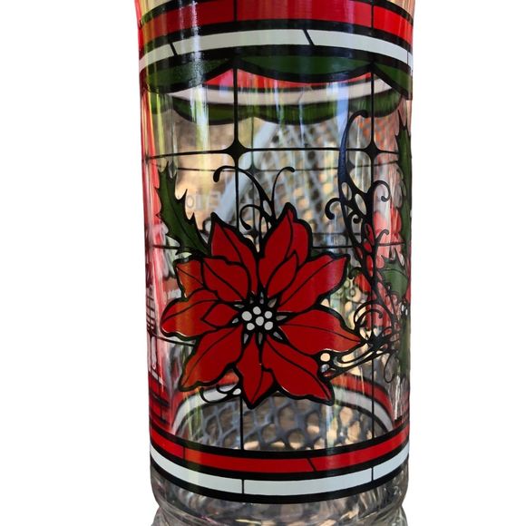 Lot of 7 Coca-Cola & Whataburger Christmas Stained Glass Beverage Glasses - Picture 4 of 8